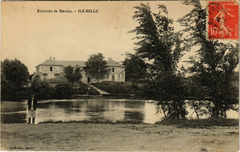 Carte postale ancienne Env. de Meulan - Ile - Belle