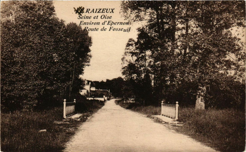 Carte postale ancienne Le Raizeux - Env. d'Epernon - Route de Fosseuil à Raizeux