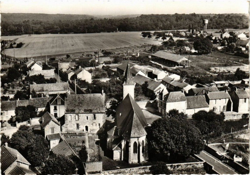 Carte postale ancienne En Avion au-Dessus de - Auffargis - L'Eglise à Auffargis