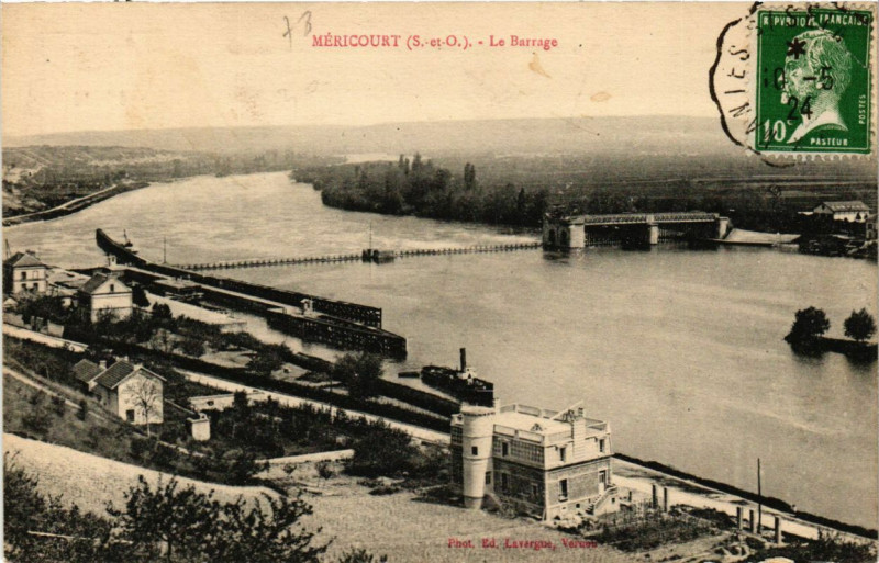 Carte postale ancienne Mericourt - La Barrage à Méricourt
