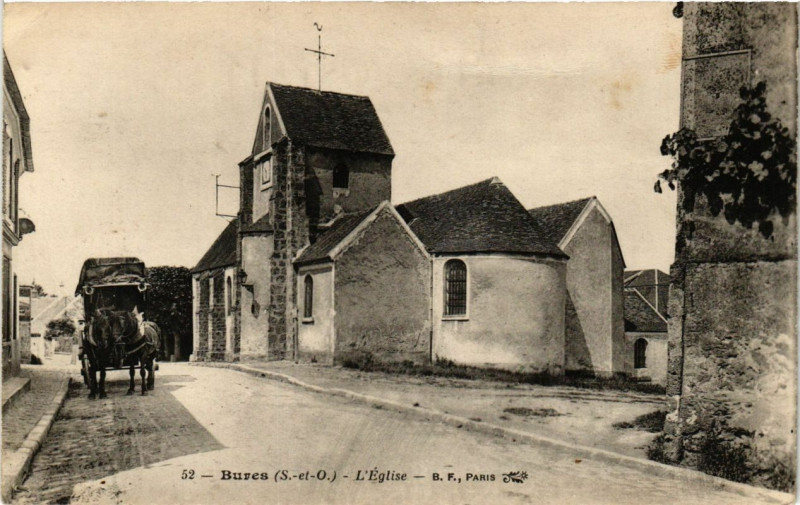 Carte postale ancienne Bures - L'Eglise