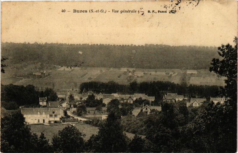 Carte postale ancienne Bures - Vue générale