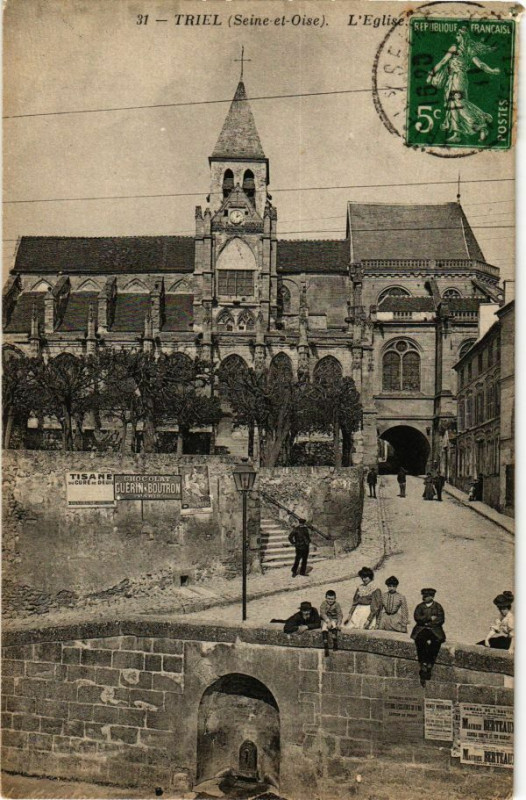 Carte postale ancienne Triel - L'Eglise