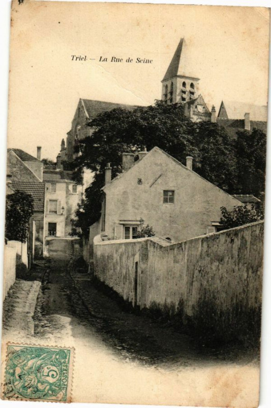 Carte postale ancienne Triel - La Rue de la Seine