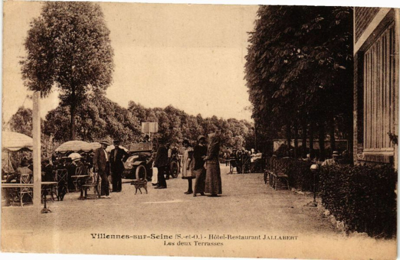 Carte postale ancienne Villennes-sur-Seine - Hotel-Restaurant Jallabert à Villennes-sur-Seine