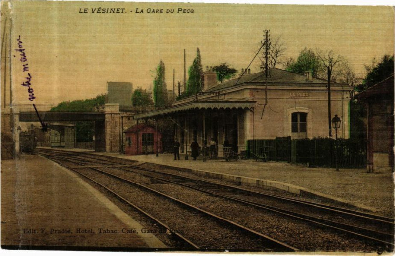 Carte postale ancienne Le Vesinet - La Gare du Peco au Vésinet