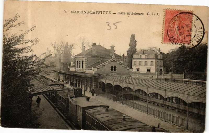 Carte postale ancienne Maisons-Laffitte - Gare interieure à Maisons-Laffitte
