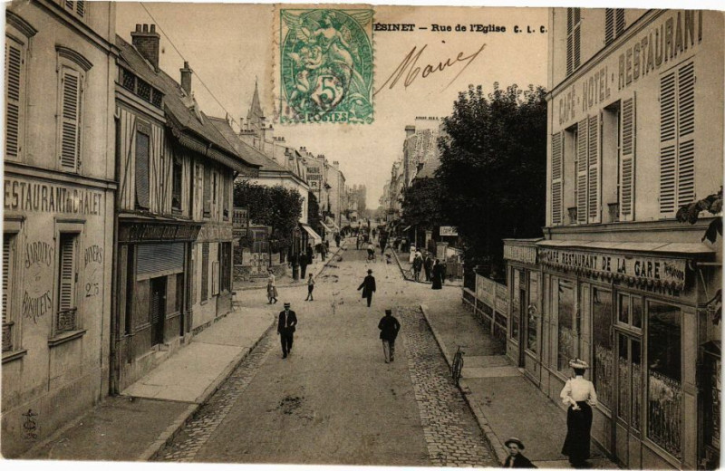 Carte postale ancienne Vesinet - Rue de l'Eglise