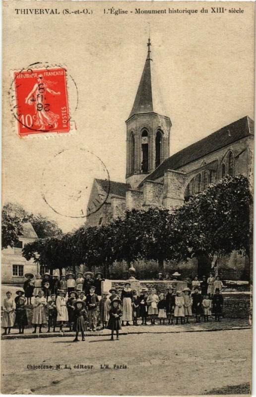 Carte postale ancienne Thierval - L'Eglise