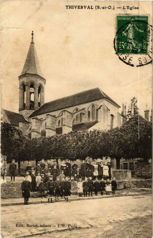 Carte postale ancienne Thierval - L'Eglise
