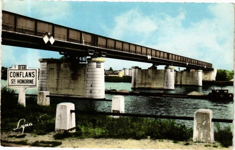 Carte postale ancienne Conflans-Sainte-Honorine - Le Pont du Chemin de Fer à Conflans-Sainte-Honorine