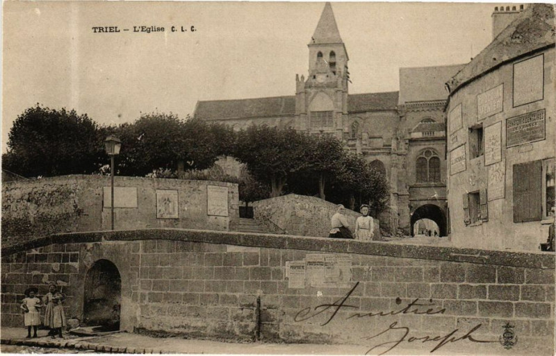 Carte postale ancienne Triel - L'Eglise