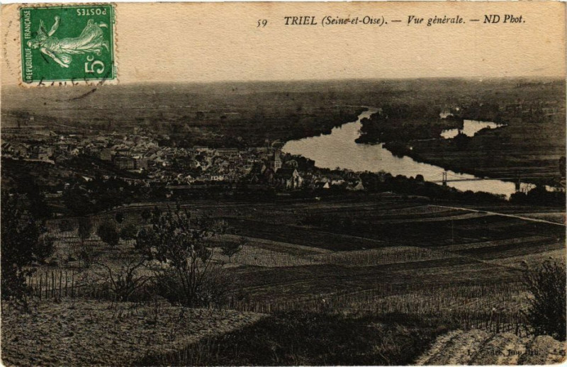 Carte postale ancienne Triel - Vue générale