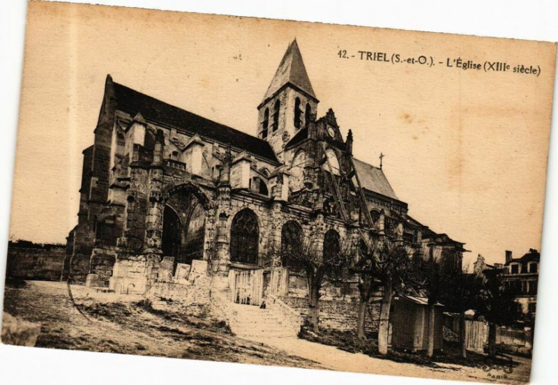 Carte postale ancienne Triel - L'Eglise
