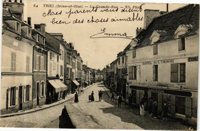 Carte postale ancienne Triel - La Grande-Rue