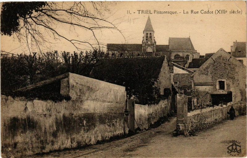 Carte postale ancienne Triel Pitt. - La Rue Cadot