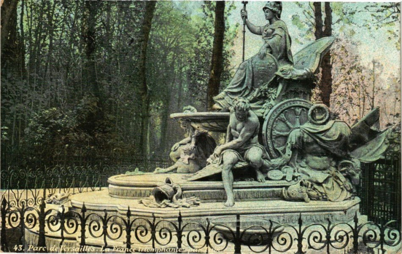 Carte postale ancienne Ed. Aqua 43 Parc de Versailles La France Triomphante à Versailles