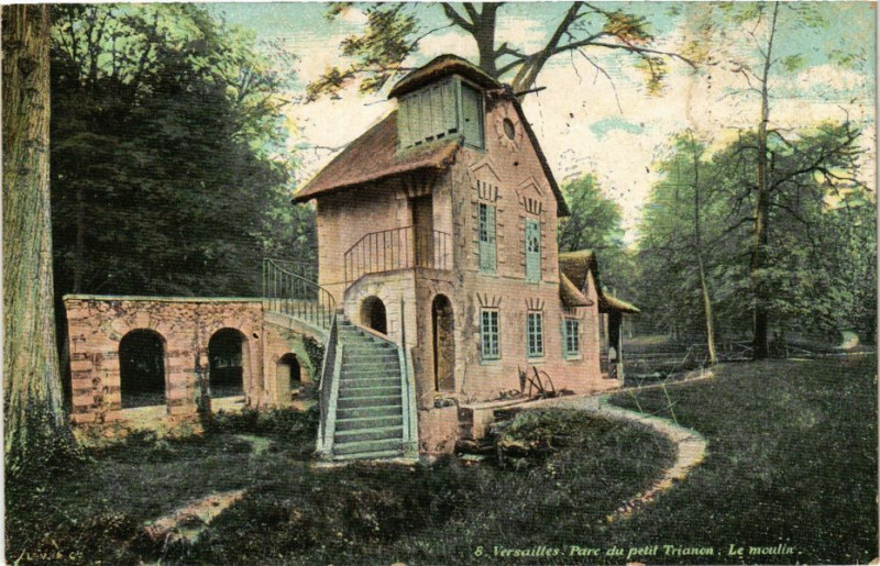 Carte postale ancienne Ed. Aqua 8 Versailles Parc du Petit Trianon Le moulin à Versailles