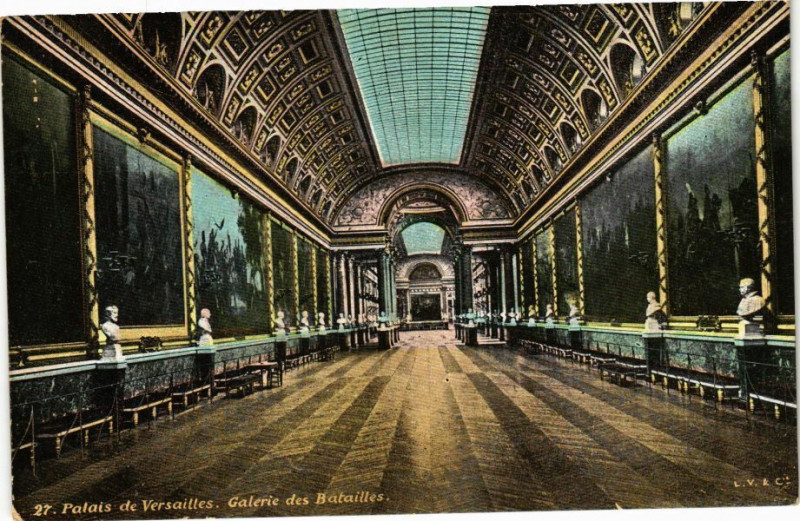 Carte postale ancienne Ed. Aqua 27 Palais de Versailles Galerie des Batailles à Versailles