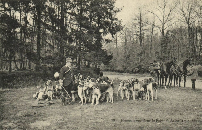 Carte postale ancienne Rendez-vous dans la Foret de Saint-Arnould