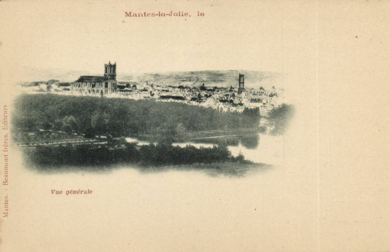 Carte postale ancienne Mantes-la-Jolie-Vue générale à Mantes-la-Jolie