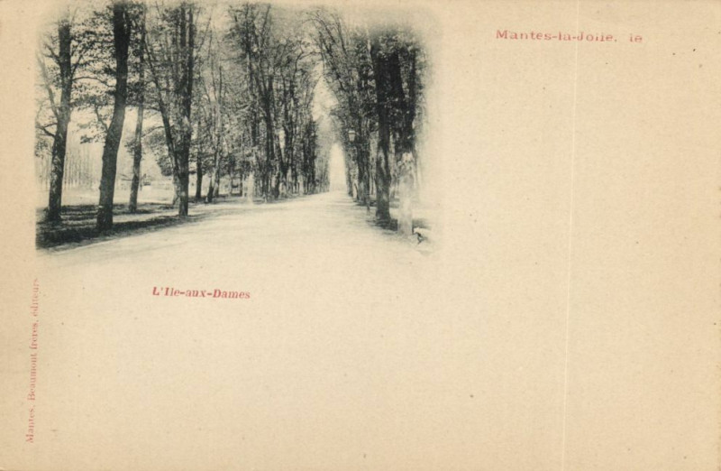 Carte postale ancienne Mantes-la-Jolie-L'Ile aux Dames à Mantes-la-Jolie