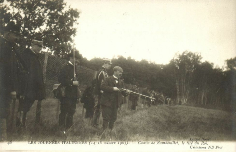 Carte postale ancienne Les Journées Italiennes-Chasse de Rambouillet le tire du Roi à Rambouillet