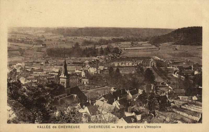 Carte postale ancienne Vallée de Chevreuse-Chevreuse-Vue générale-L'Hospice à Chevreuse