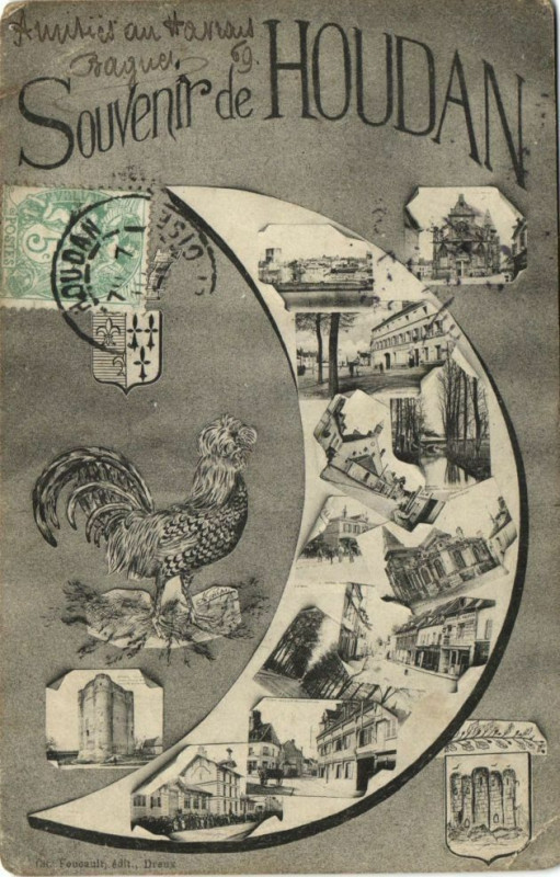 Carte postale ancienne Souvenir de Houdan à Houdan