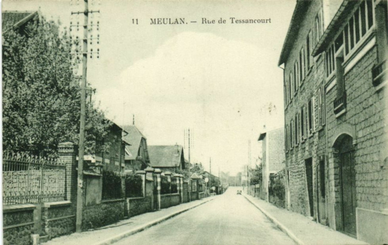 Carte postale ancienne Meulan-Rue de Tessancourt
