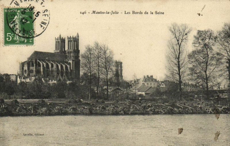 Carte postale ancienne Mantes-la-Jolie-Les Bords de la Seine à Mantes-la-Jolie
