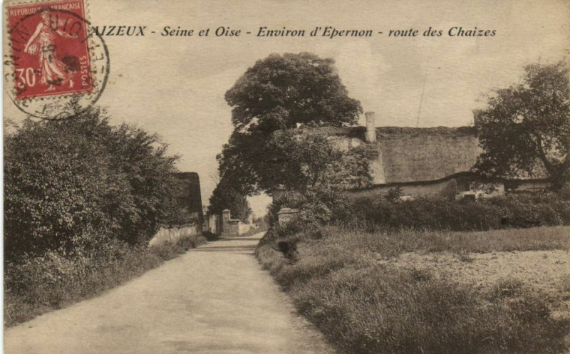 Carte postale ancienne Le Raizeux-Env. d'Epernon-route des Chaizes à Raizeux