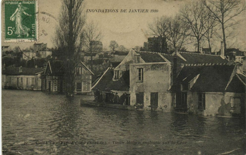 Carte postale ancienne Inondations de Janvier 1910