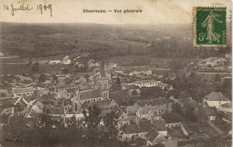 Carte postale ancienne Chevreuse-Vue générale à Chevreuse