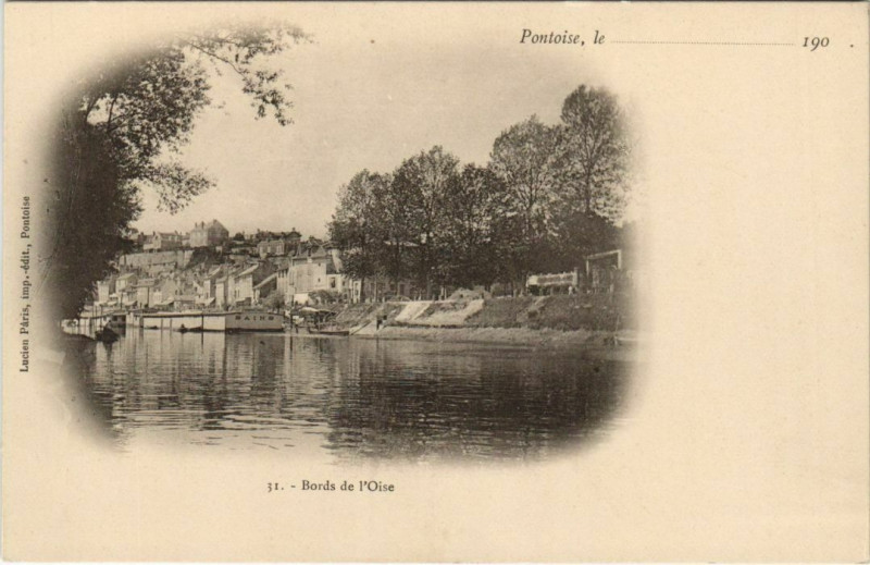 Carte postale ancienne Pontoise Bords de L'Oise à Pontoise