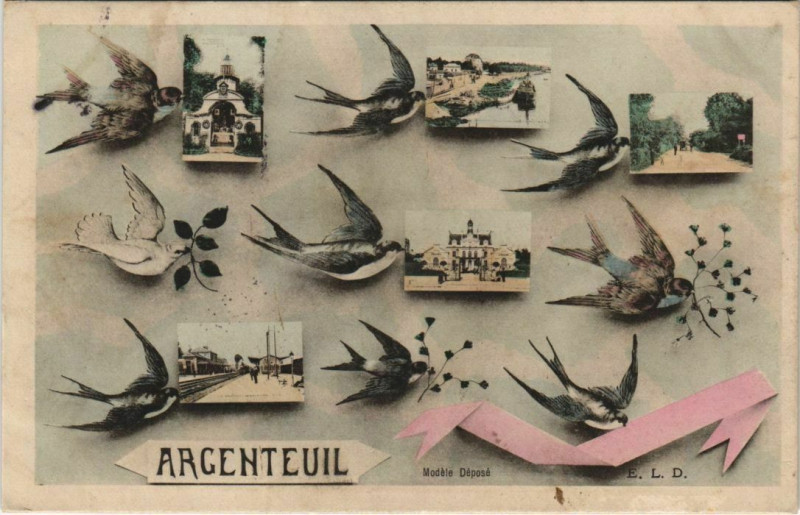 Carte postale ancienne Argenteuil Souvenir à Argenteuil