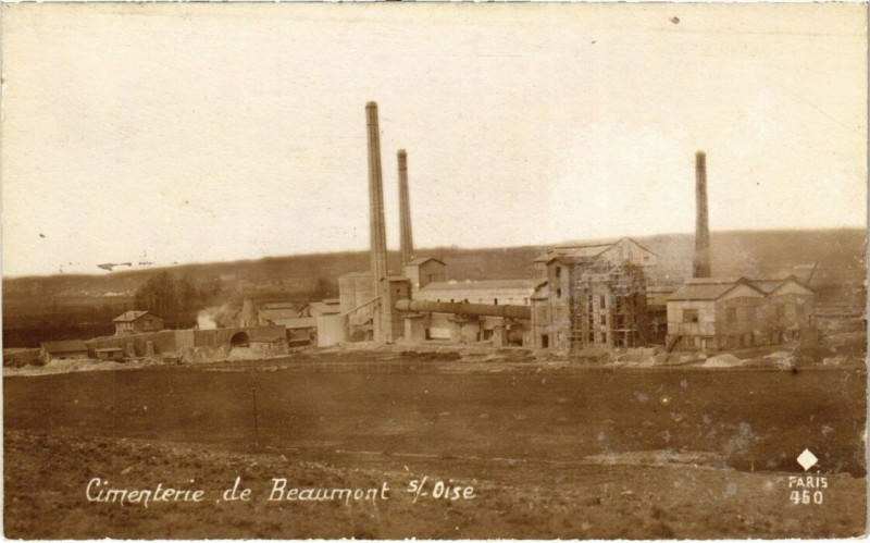 Carte postale ancienne Beaumont-sur-Oise - Cimenterie à Beaumont-sur-Oise