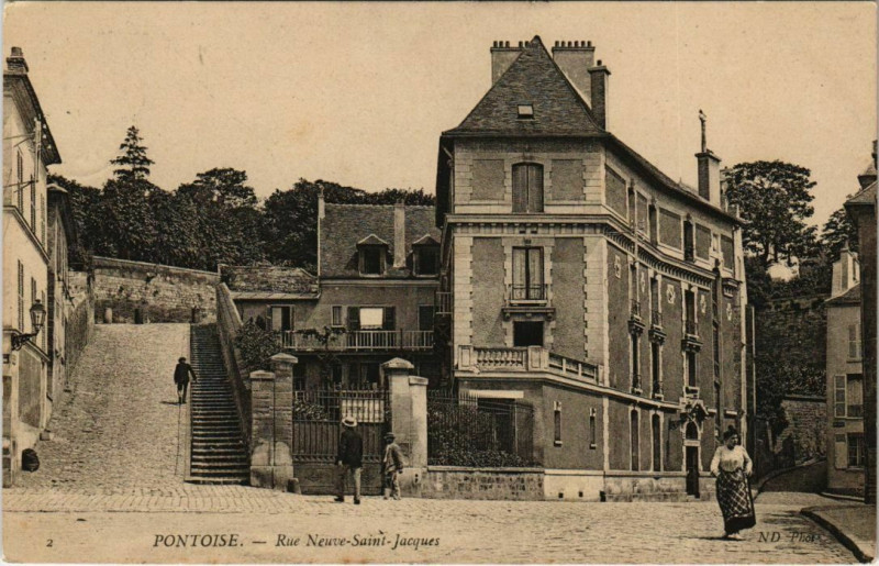 Carte postale ancienne Pontoise - Rue Neuve-Saint-Jacques à Pontoise