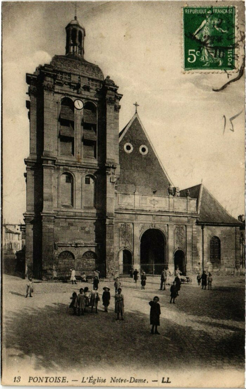 Carte postale ancienne Pontoise - L'Eglise Notre-Dame à Pontoise