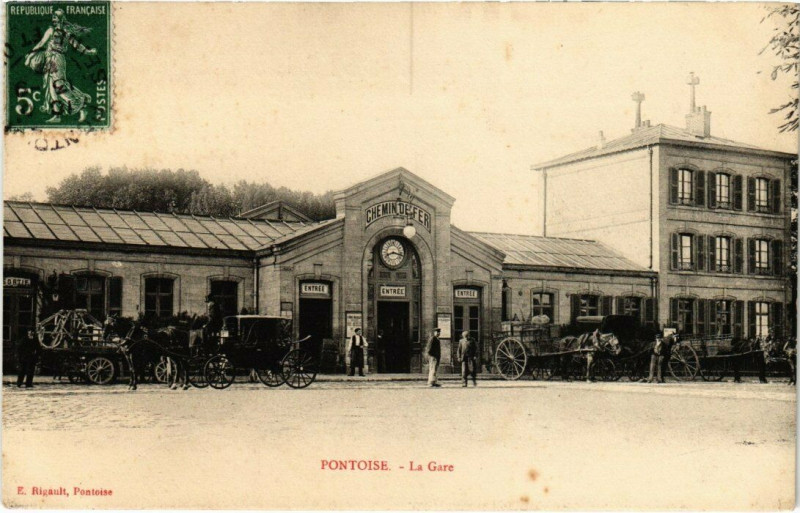 Carte postale ancienne Pontoise - La Gare à Pontoise