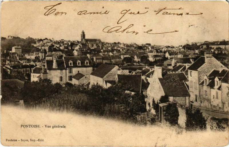 Carte postale ancienne Pontoise - Vue générale à Pontoise