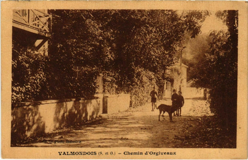 Carte postale ancienne Valmondois - Chemin d'Orgiveaux à Valmondois