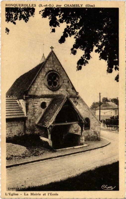 Carte postale ancienne Ronquerolles par Chambly - L'Eglise à Ronquerolles