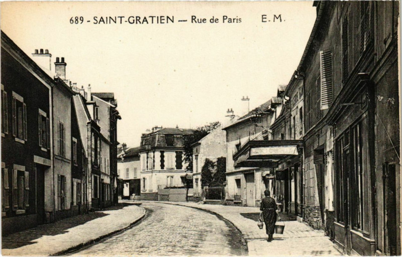Carte postale ancienne Saint-Gratien - Rue de Paris à Saint-Gratien