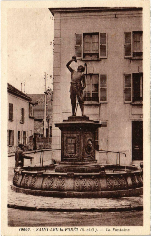 Carte postale ancienne Saint-Leu-la-Foret - La Fontaine à Saint-Leu-la-Forêt