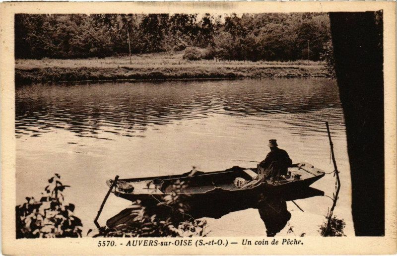 Carte postale ancienne Auvers-sur-Oise - Un coin de Peche à Auvers-sur-Oise