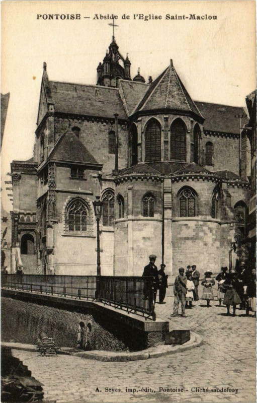 Carte postale ancienne Pontoise - Abside de l'Eglise St-Maclou à Pontoise
