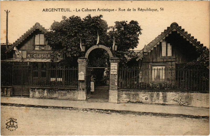 Carte postale ancienne Argenteuil - Le Cabaret Atristique - Rue de la Repbublique à Argenteuil