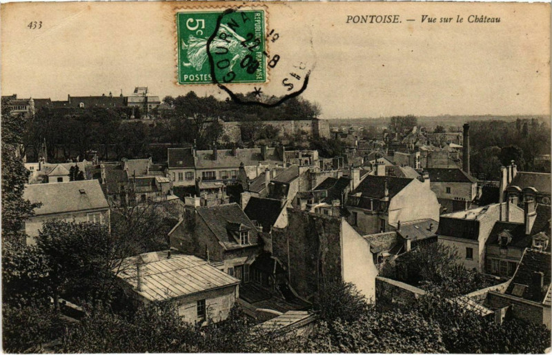 Carte postale ancienne Pontoise - Vue sur le Chateau à Pontoise