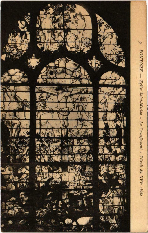 Carte postale ancienne Pontoise - Eglise St-Maclou - Le Cruifiement à Pontoise